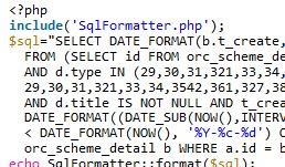 Instruction SQL pour implémenter le code PHP de la fonction de formatage