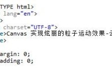 Canvas实现炫丽的粒子运动效果