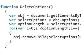 JavaScript は選択内のすべてのオプション コード共有を削除します