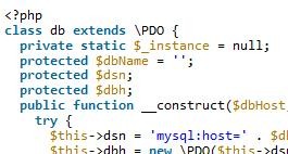 php pdo public class definition and usage example sharing