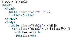 Excel テーブルを生成するフロントエンド HTML テーブルの例