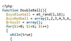 PHP implémente le code de l'algorithme de boule double couleur