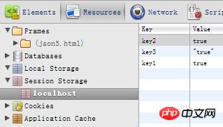 图 1. Chrome 浏览器的 Storage 工具栏