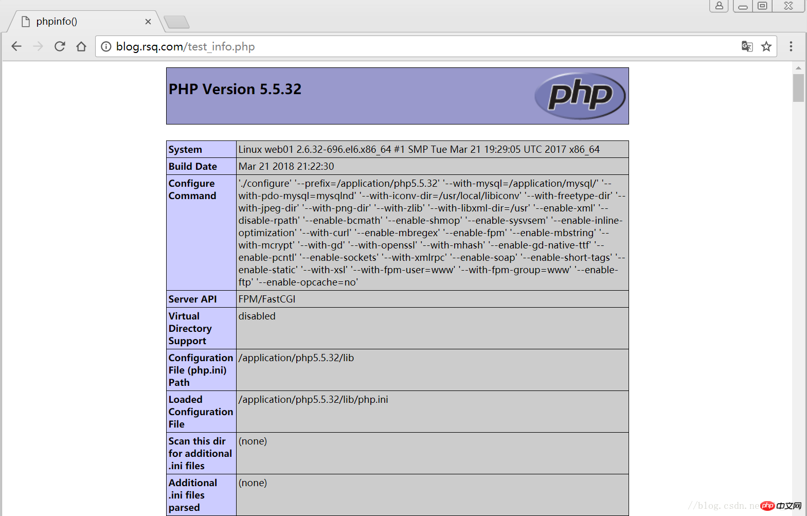 phpinfo