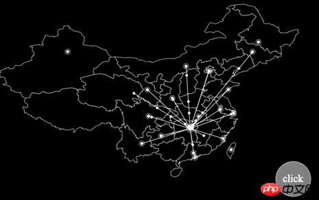 D3.js creates logistics map