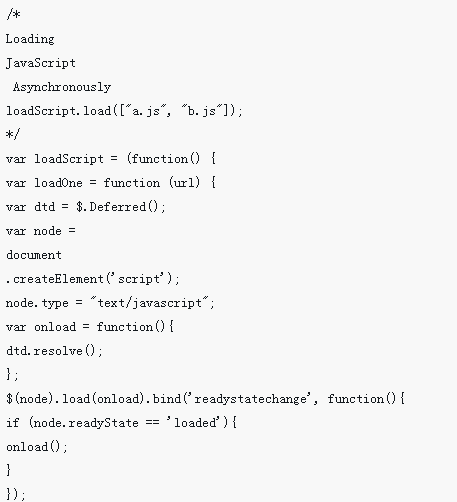 jQuery+deferred implementiert das asynchrone sequentielle Laden von JS-Dateien