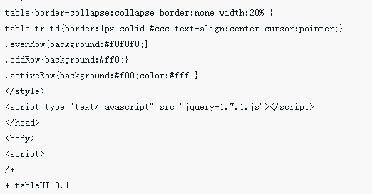 jQuery implémente le changement de couleur du tableau entrelacé et la mise en surbrillance du survol de la souris (code ci-joint)