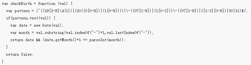 JS uses regular rules to determine date of birth