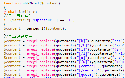 Beispiel für die Konvertierung von UBB-Code mit PHP