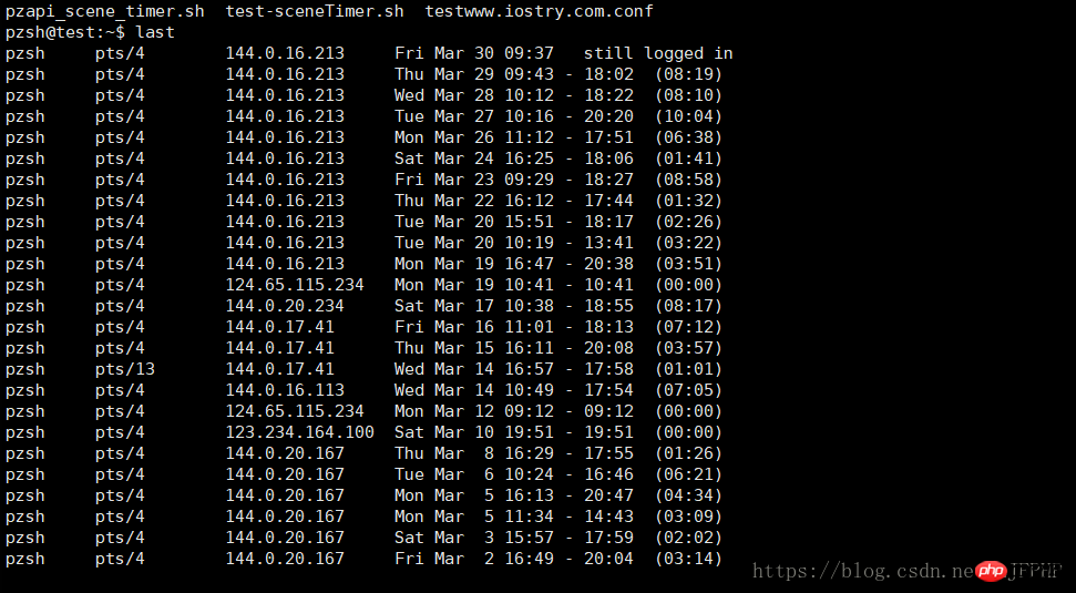 總結linux環境下的last和lastb的命令