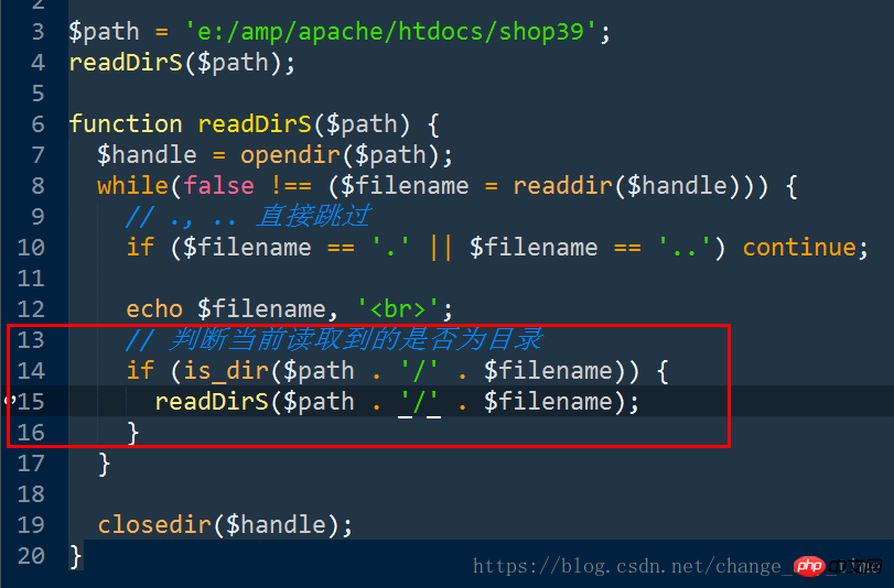 PHP implements directory operations