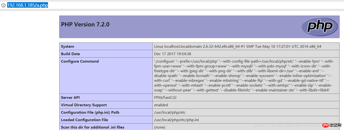 lnmp ビルド (Nginx1.12.1; mysql5.7.20; php7.2.0)