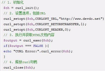 Summary of curl function definition and usage