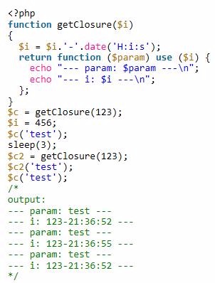 Exemple simple de définition et d'utilisation de fermeture PHP