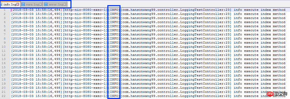 Praxis des Spring Boot-Protokollierungsframeworks – technischer Austausch von hansonwang99