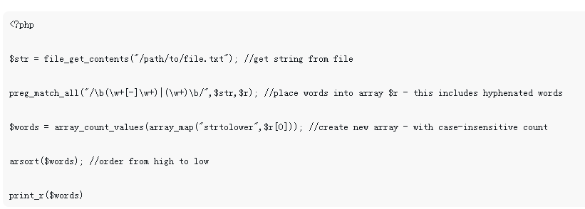 PHP implementiert eine Methode zur Berechnung der Häufigkeit von Wörtern in einer Datei oder einem Array