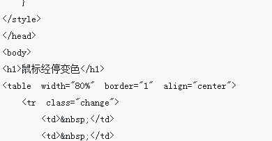 HTML では、マウスを置くと行全体の色が変わります。