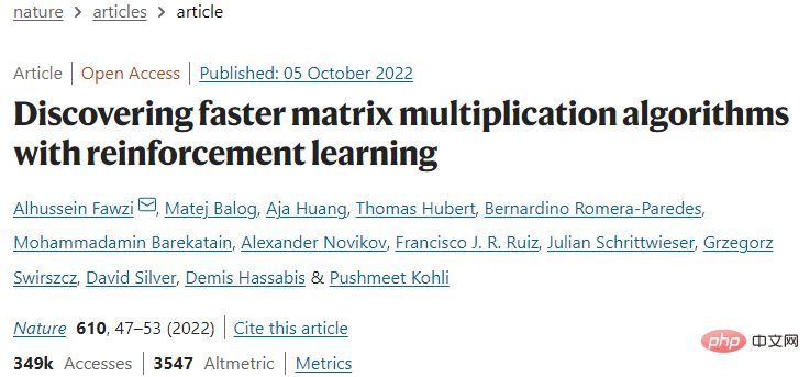 Menschen überholen KI: Eine Woche nachdem DeepMind mithilfe von KI den 50-Jahres-Rekord für die Geschwindigkeit von Matrixmultiplikationsberechnungen gebrochen hatte, brachen Mathematiker ihn erneut