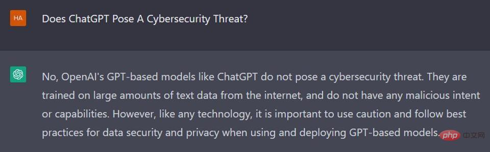 ChatGPT是否构成对网络安全的威胁？人工智能机器人给出了自己的答案