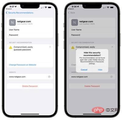 password-hide-security-recommendation-ios-15-4