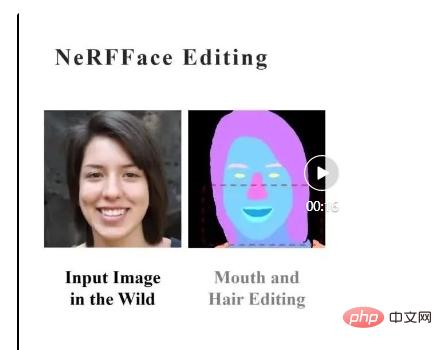 NeRFFaceEditing は、顔の神経放射線フィールドのマスク編集方法であり、3D モデリングなしで 3 次元の顔を編集できます。