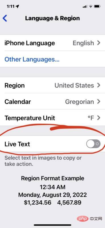 How to disable live text on iPhone and iPad