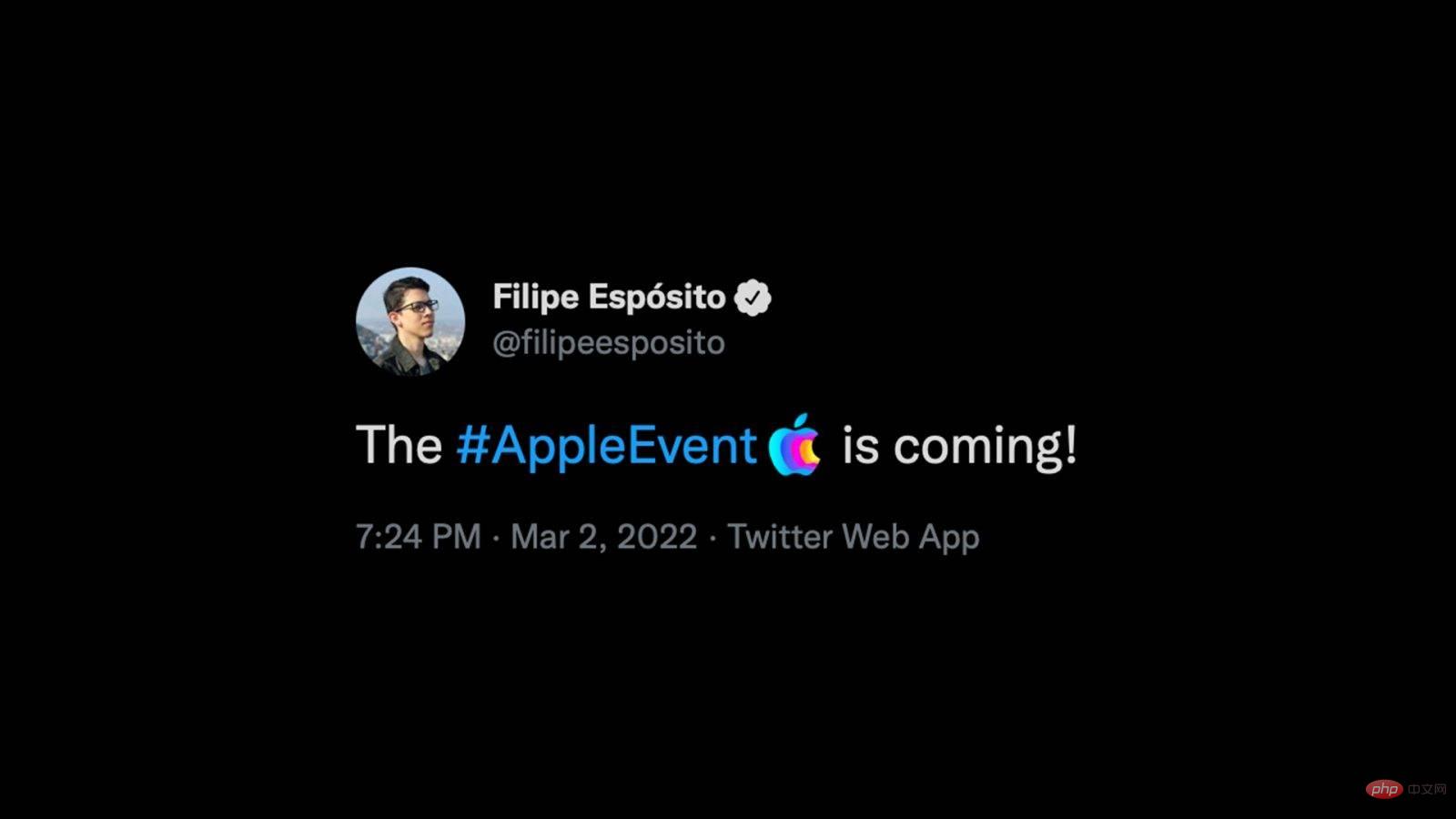 3월 8일 #AppleEvent 특별 해시태그가 이제 Twitter에 게시됩니다.