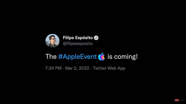 3 月 8 日 #AppleEvent 特别标签现在在 Twitter 上直播