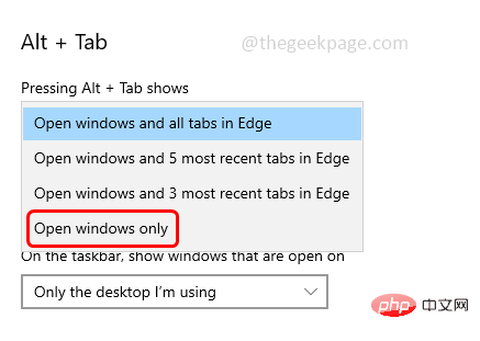 Bagaimana untuk mengalih keluar tab penyemak imbas Microsoft Edge dari Alt+Tab pada Windows PC