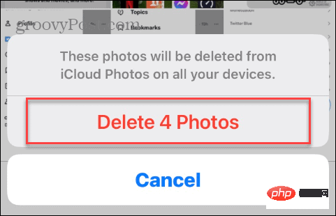 Bagaimana untuk memadam foto dari iCloud