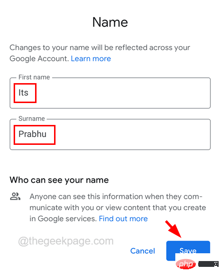 How to change your Gmail account username on iPhone