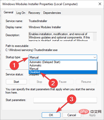 Comment désactiver en toute sécurité Windows Modules Installer Worker sur Windows 11