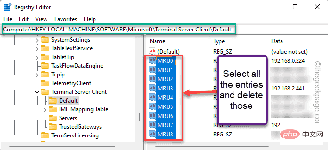 Bagaimana untuk mengalih keluar alamat IP daripada sejarah sambungan Desktop Jauh