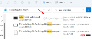 results-of-filename-如何在 Windows 11 / 10 的文件資源管理器中僅搜尋和取得影片文件
