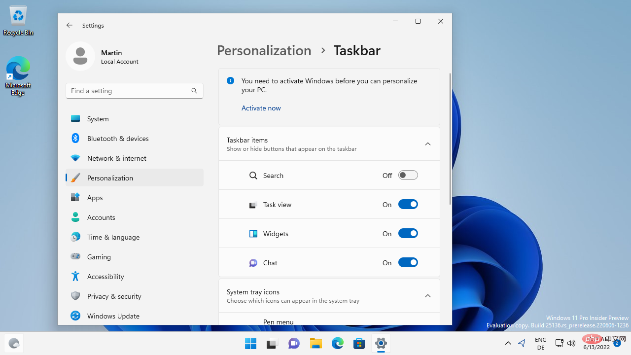 Microsoft is experimenting with a search widget on the Windows 11 taskbar