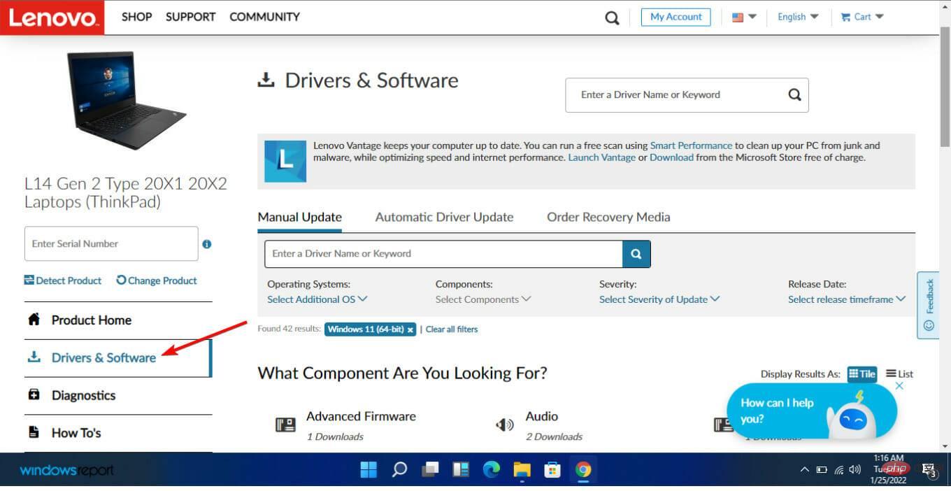 Choose-Drivers-Software-and-navigate-to-Manual-Windows 11でBIOSを入力して更新する方法-1