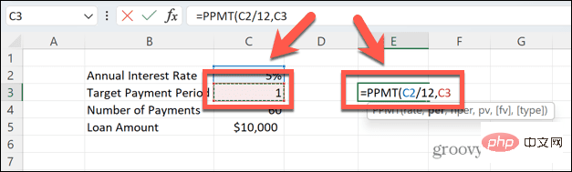 use-PPMT-excel-per