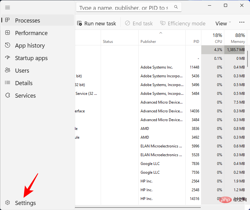 How to use filters to search for processes in Task Manager in Windows 11