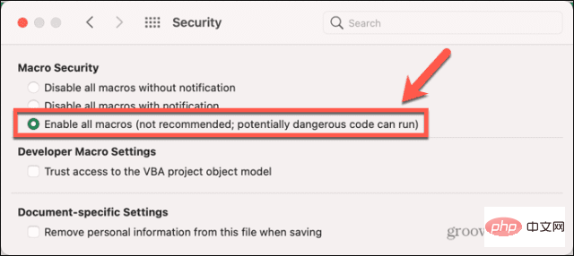 How to enable or disable macros in Excel