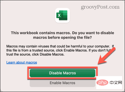 How to enable or disable macros in Excel