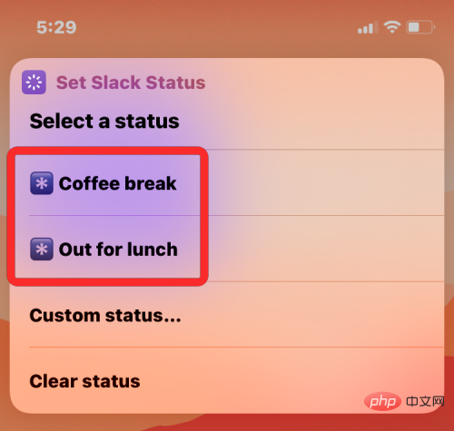 How to set a Slack status using Apple shortcuts