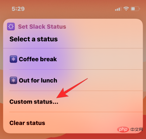 How to set a Slack status using Apple shortcuts