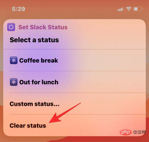 How to set a Slack status using Apple shortcuts