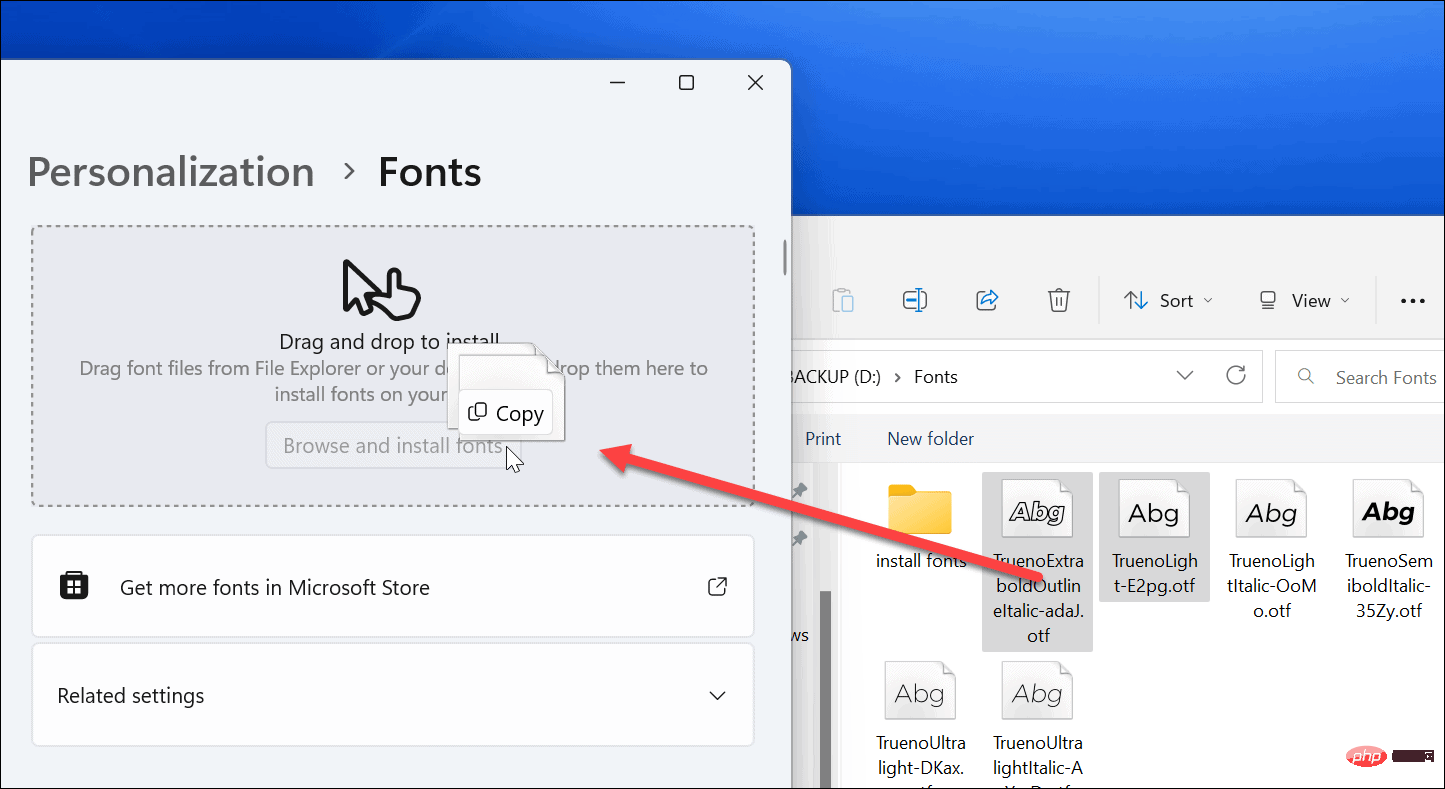 How to install or uninstall fonts on Windows 11