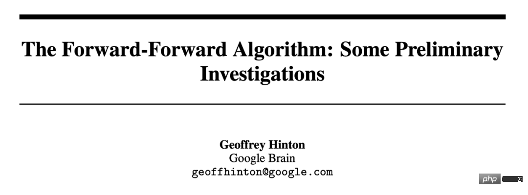 Nearly ten thousand people watched Hinton’s latest speech: Forward-forward neural network training algorithm, the paper has been made public