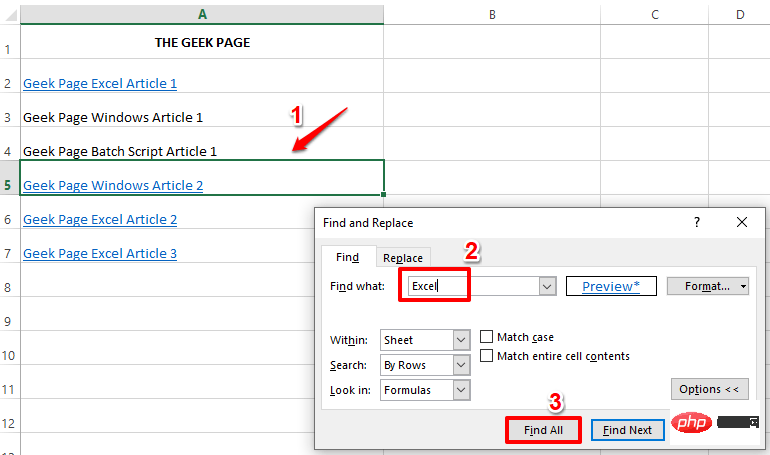 Comment rechercher et supprimer des hyperliens dans Microsoft Excel