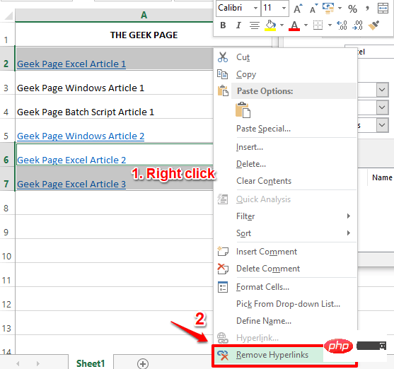 如何在 Microsoft Excel 中尋找和刪除超鏈接