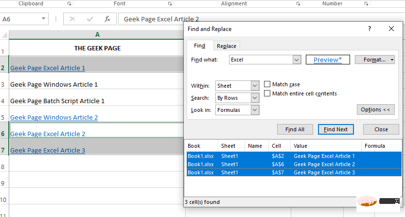 Bagaimana untuk mencari dan memadam hiperpautan dalam Microsoft Excel