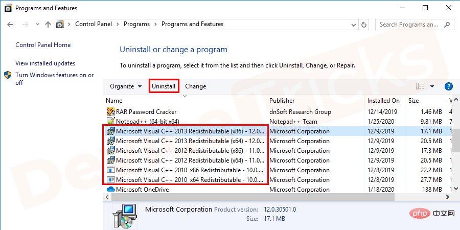 Uninstall-all-Microsoft-Visual-C-Redistributable