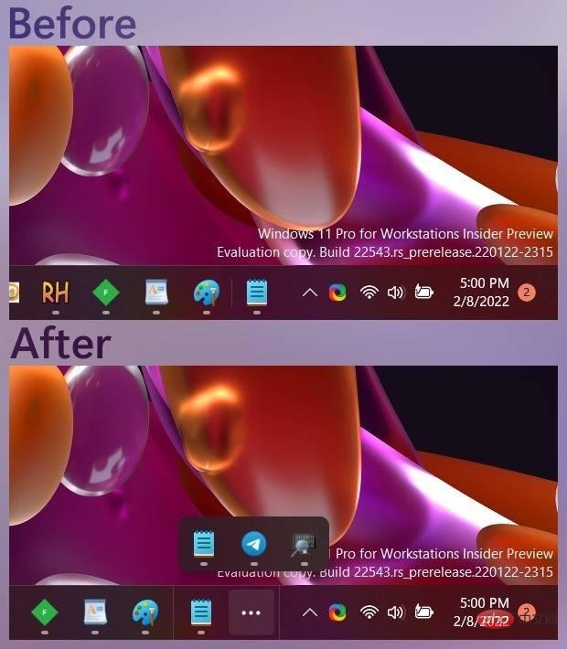 微軟終於在試驗 Windows 11 的工作列升級
